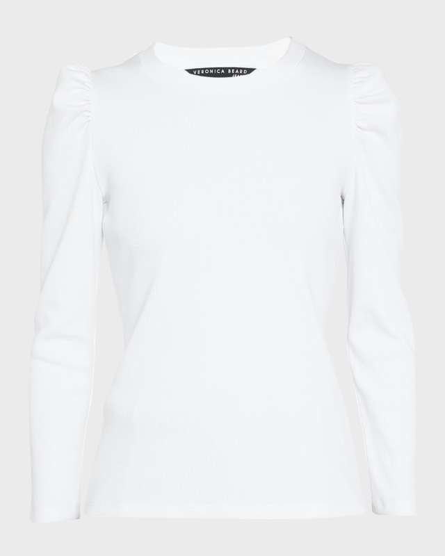 Britney Puff-Sleeve Cotton Top